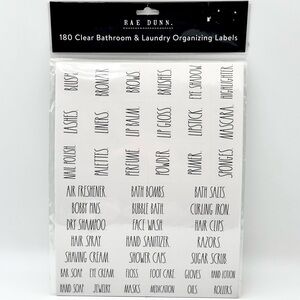 Rae Dunn 180 Clear Bathroom & Laundry Organizing Labels